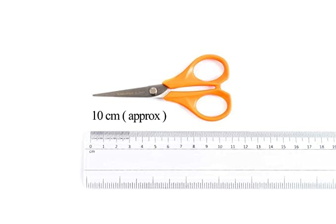 Mohan Shoppe MUNIX Small Plastic Tailor Shears Embroidery Scissors Small Scissors Thread Scissors Plastic Plus Long Handle Elbow Pointed Scissors Pack Of 5 Pieces