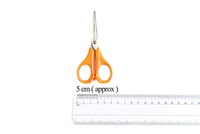 Mohan Shoppe MUNIX Small Plastic Tailor Shears Embroidery Scissors Small Scissors Thread Scissors Plastic Plus Long Handle Elbow Pointed Scissors Pack Of 5 Pieces