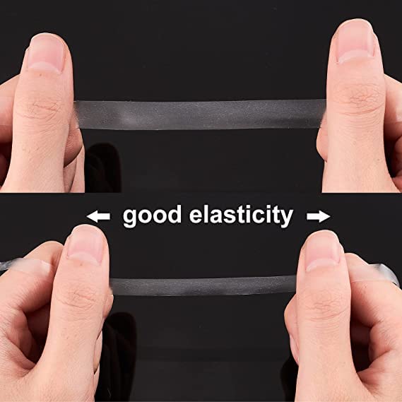 10 Meters Premium Clear Elastic Strap - Mobilon Clear Flat Tape - Lightweight Clear Bra Strap - Loop Tape for Lingerie, Swimwear & Cloth Sewing Project