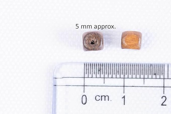 Brown Cubical Wooden Beads Package of 100 Grams
