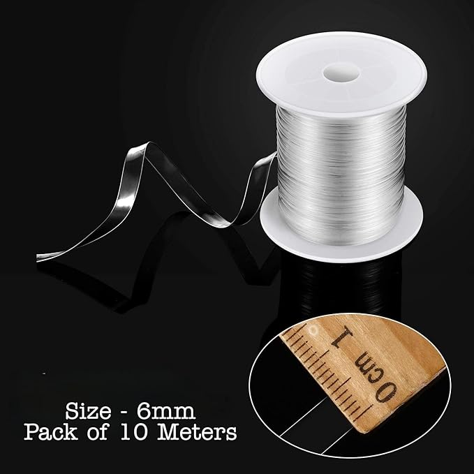 10 Meters Premium Clear Elastic Strap - Mobilon Clear Flat Tape - Lightweight Clear Bra Strap - Loop Tape for Lingerie, Swimwear & Cloth Sewing Project