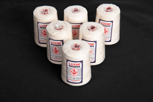 Mohan Shoppe Off-White Color Adda Cone Cotton Thread/Cord, Package of 6 Pieces