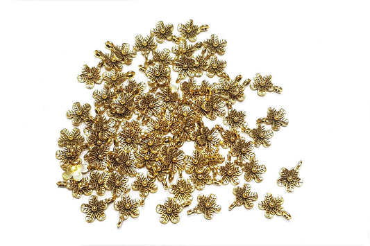 Golden Color Flower shape Metal Charms Package of 100 grams