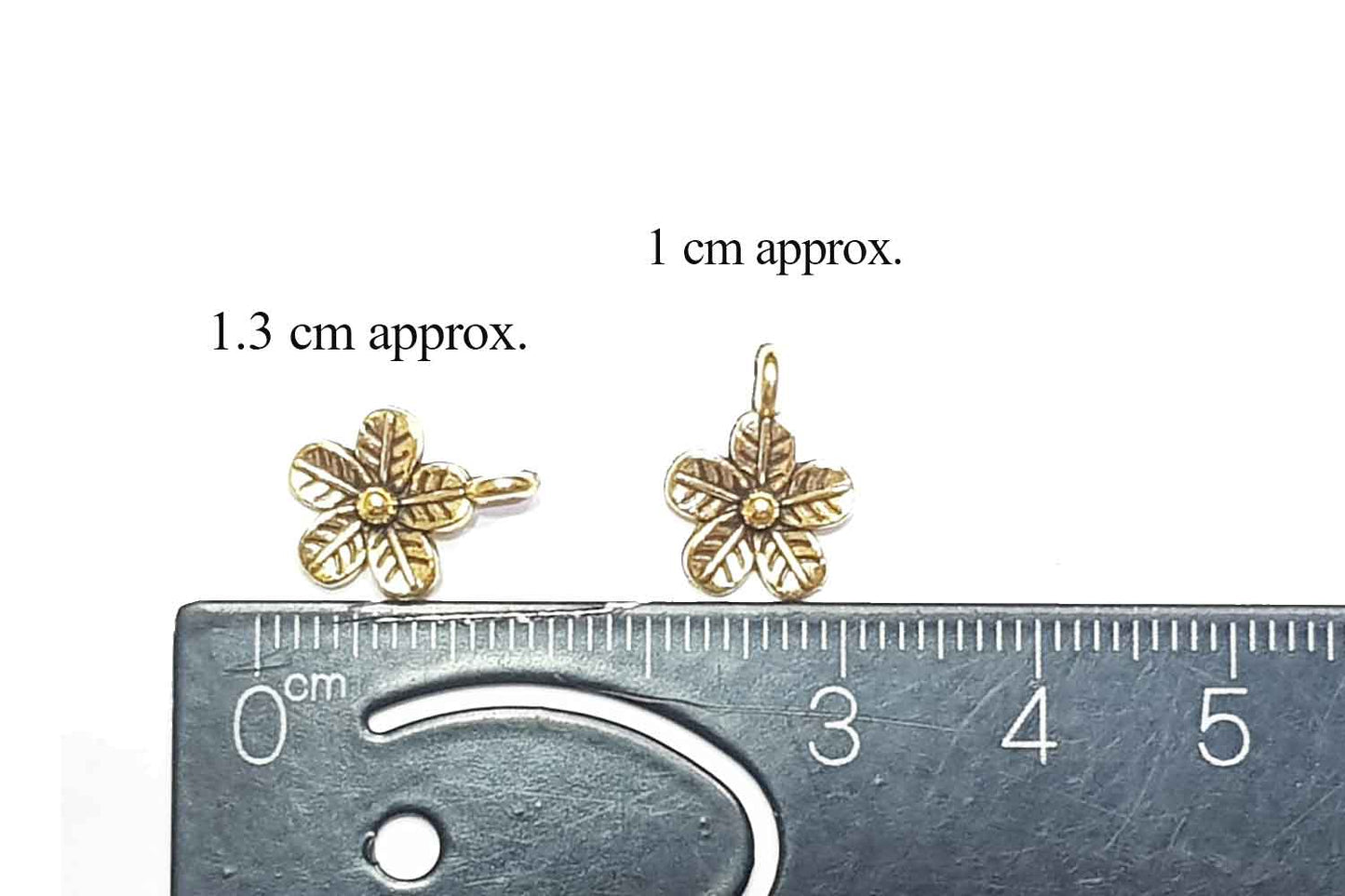 Golden Color Flower shape Metal Charms Package of 100 grams