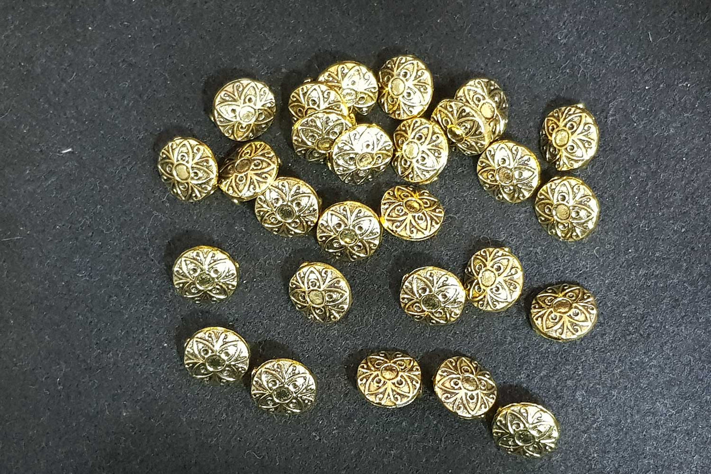 Golden Round Shape Mehandi Polish Metal Charms Package of 100 grams