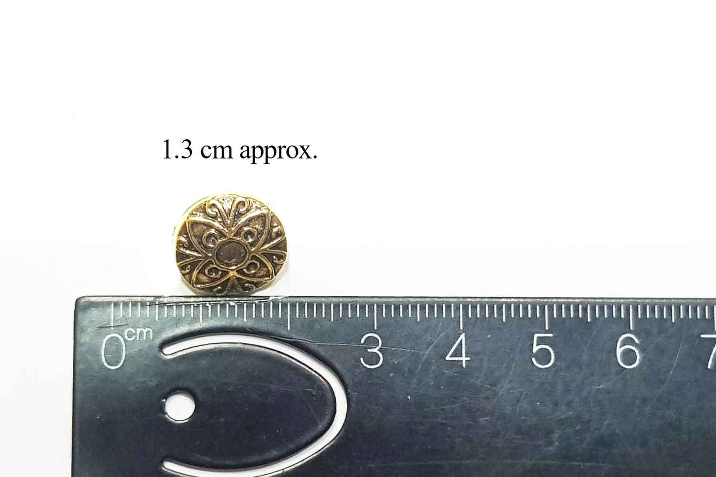 Golden Round Shape Mehandi Polish Metal Charms Package of 100 grams