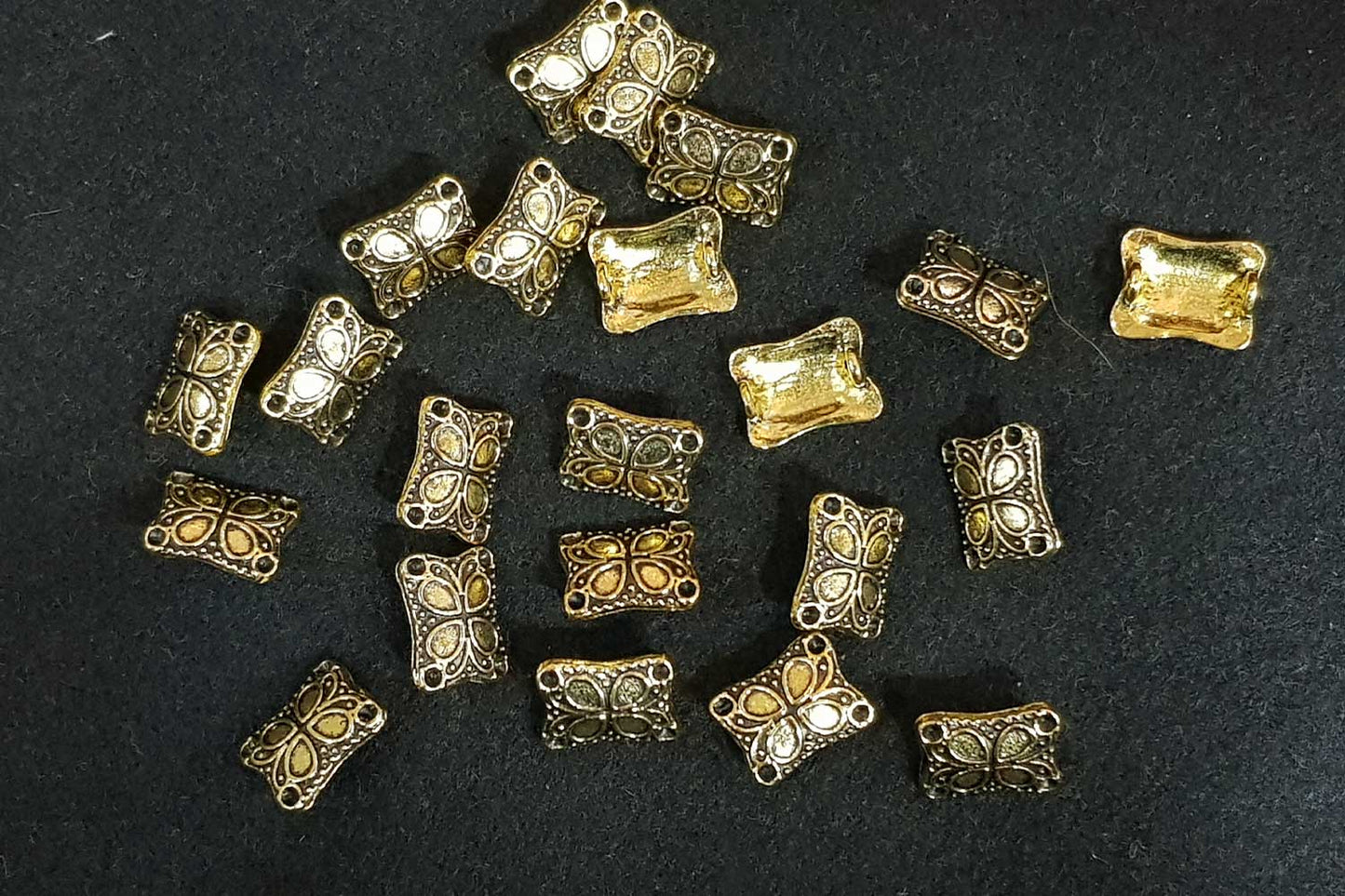 Golden Mehandi Polish Assorted Metal Charms Package of 100 grams