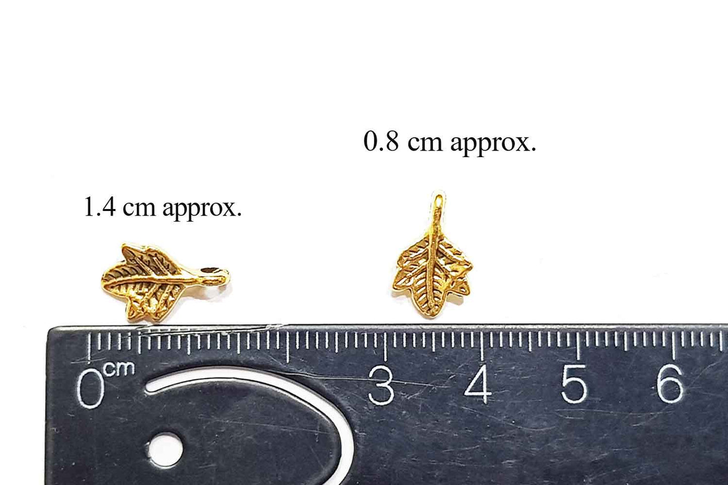 Golden Mehandi Polish Maple Leaf Shape Metal Charms Package of 100 grams