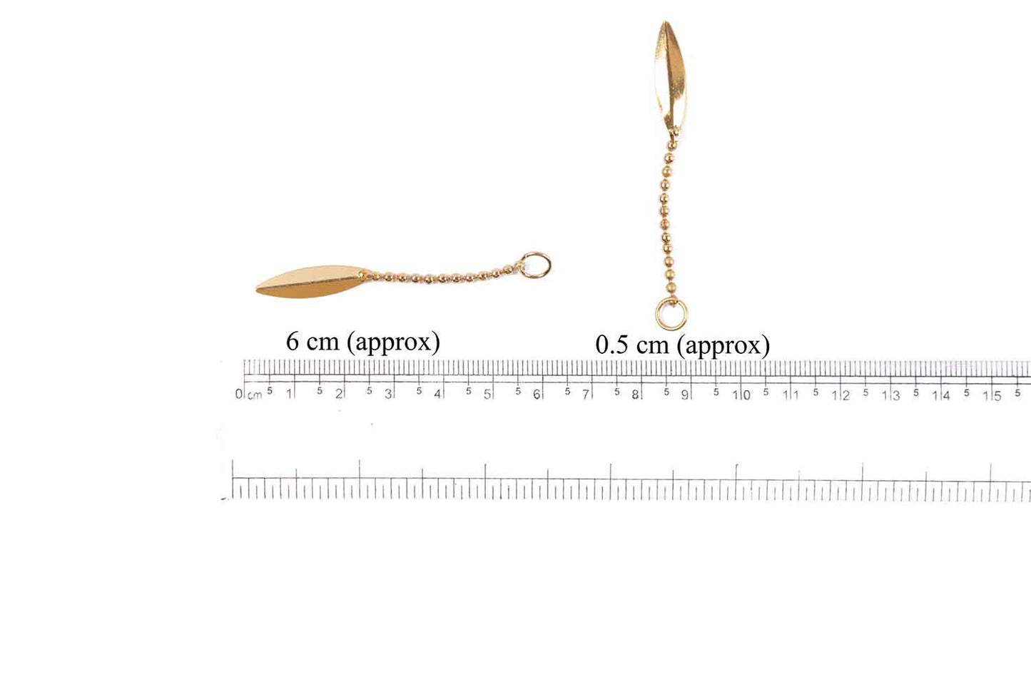 Golden Designer Leaf Charms for Bracelet/Anklet Necklace Making and Crafts Work Package of 25 Pieces