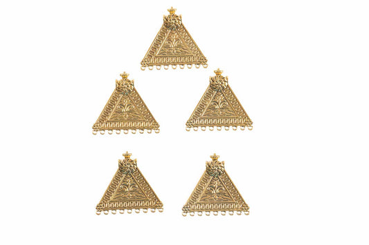 Light Golden Designer Triangular Charms Package of 5 Pieces