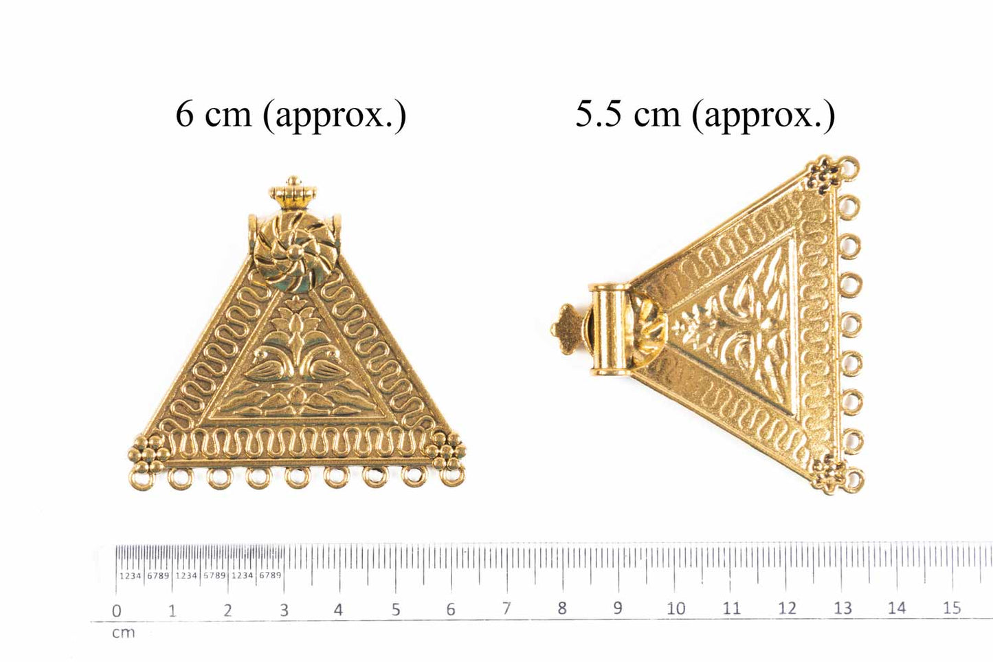 Light Golden Designer Triangular Charms Package of 5 Pieces