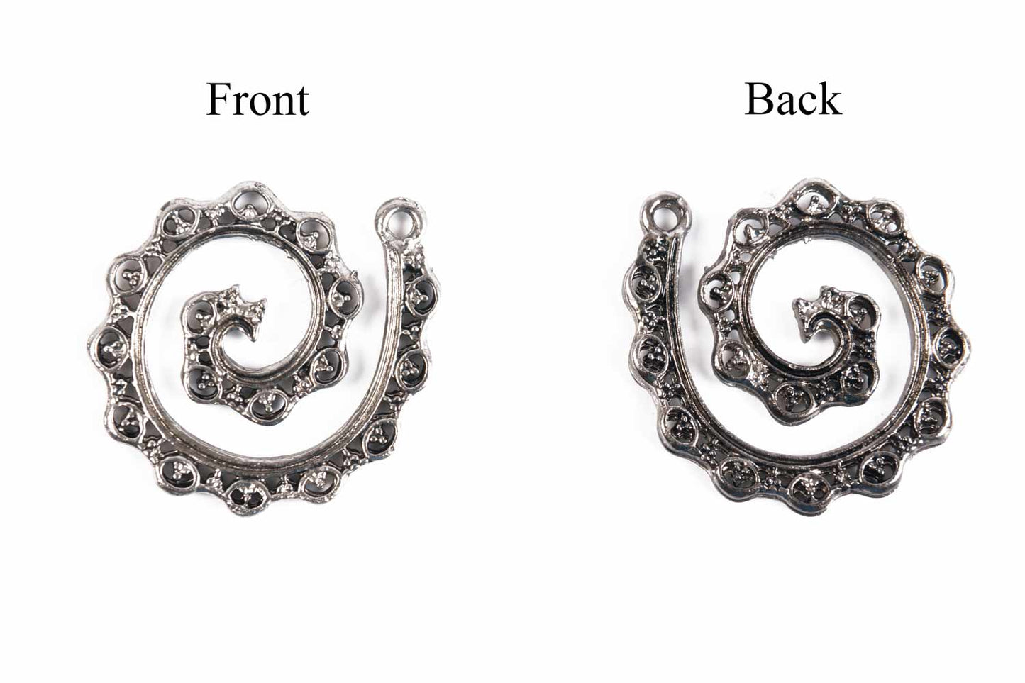 Metallic Gray Designer Spiral Charms Package of 5 Pieces