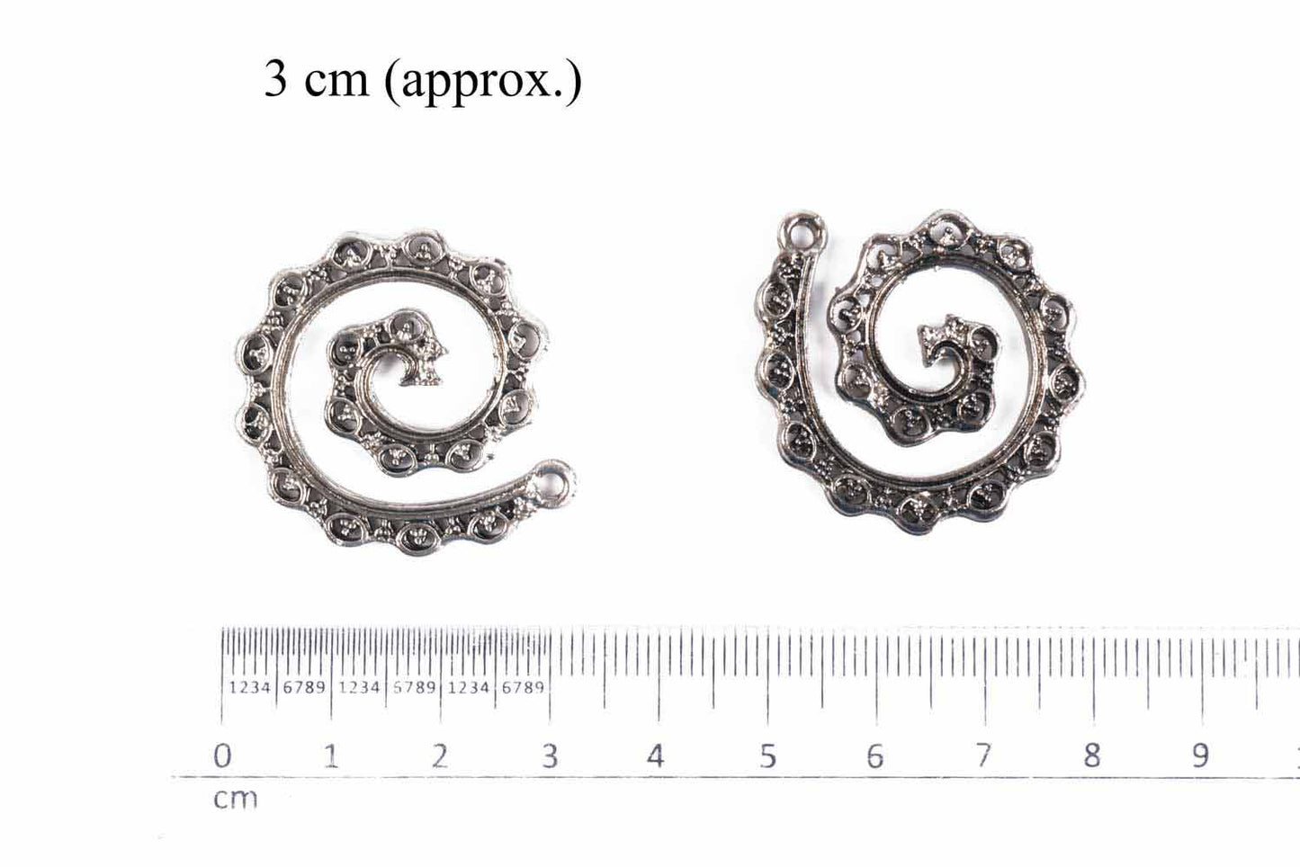 Metallic Gray Designer Spiral Charms Package of 5 Pieces