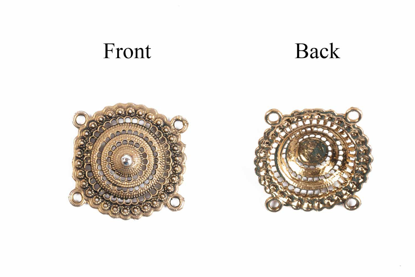 Antique Designer Mehandi Polish Round Charms Pendant Package of 5 Pieces