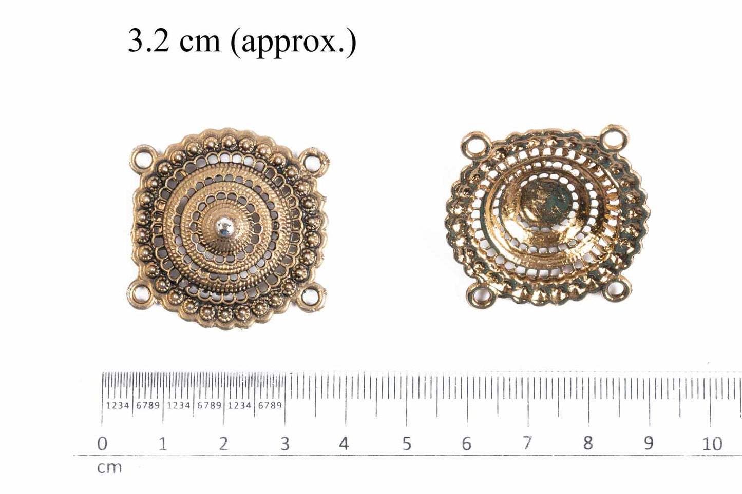 Antique Designer Mehandi Polish Round Charms Pendant Package of 5 Pieces
