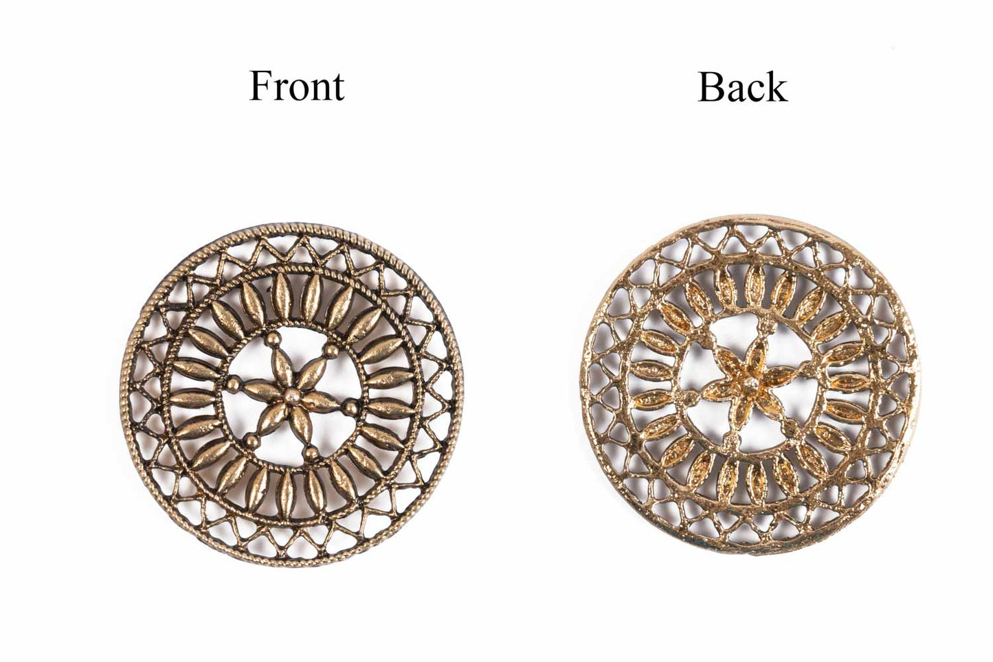 Antique Designer Mehandi Polish Round Charms Package of 5 Pieces