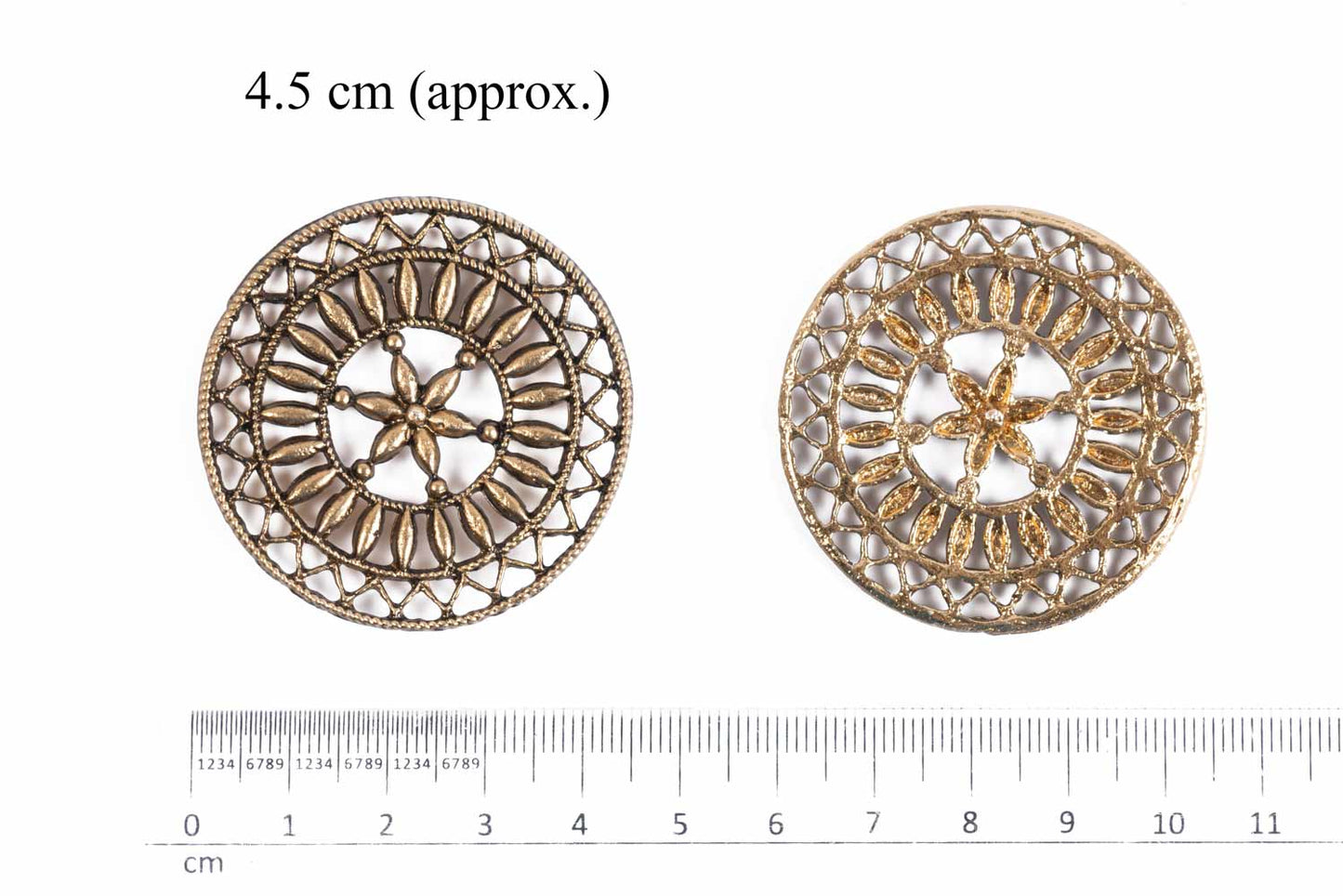 Antique Designer Mehandi Polish Round Charms Package of 5 Pieces