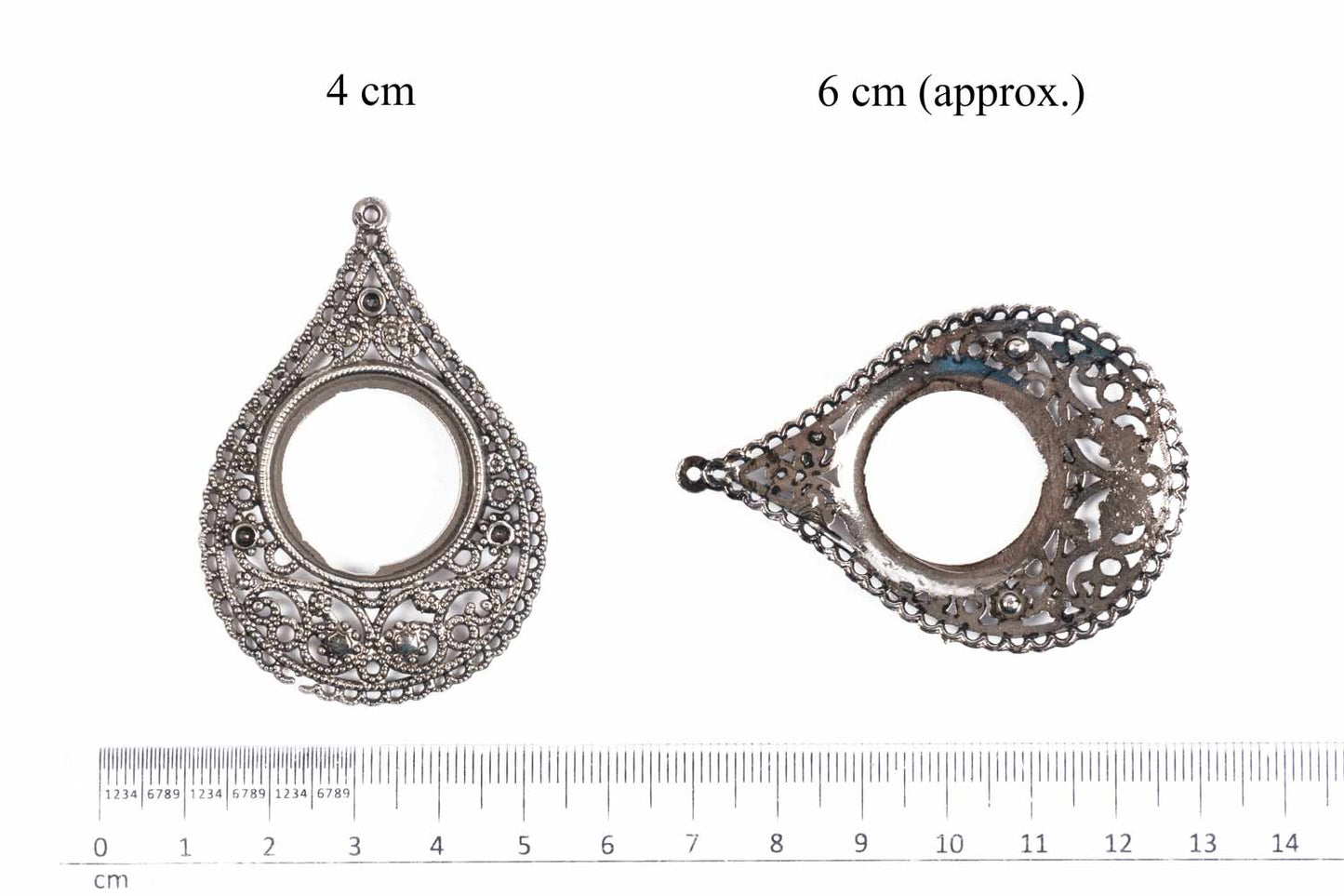 silver Designer Drop Charms Package of 5 Pieces