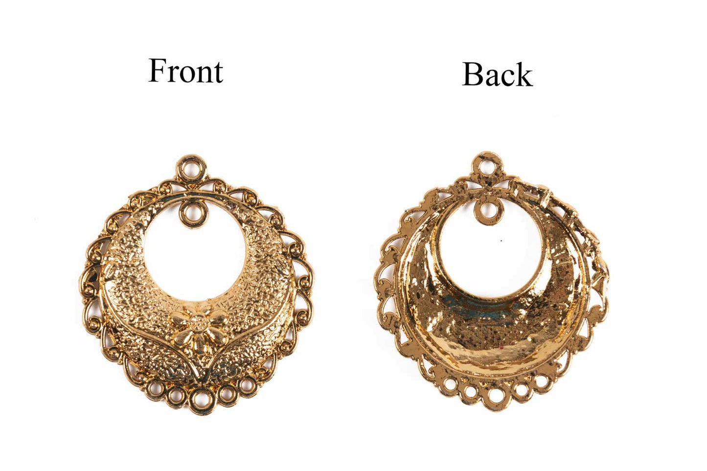 Golden Designer Round Charms Lucky Charm Package of 5 Pieces