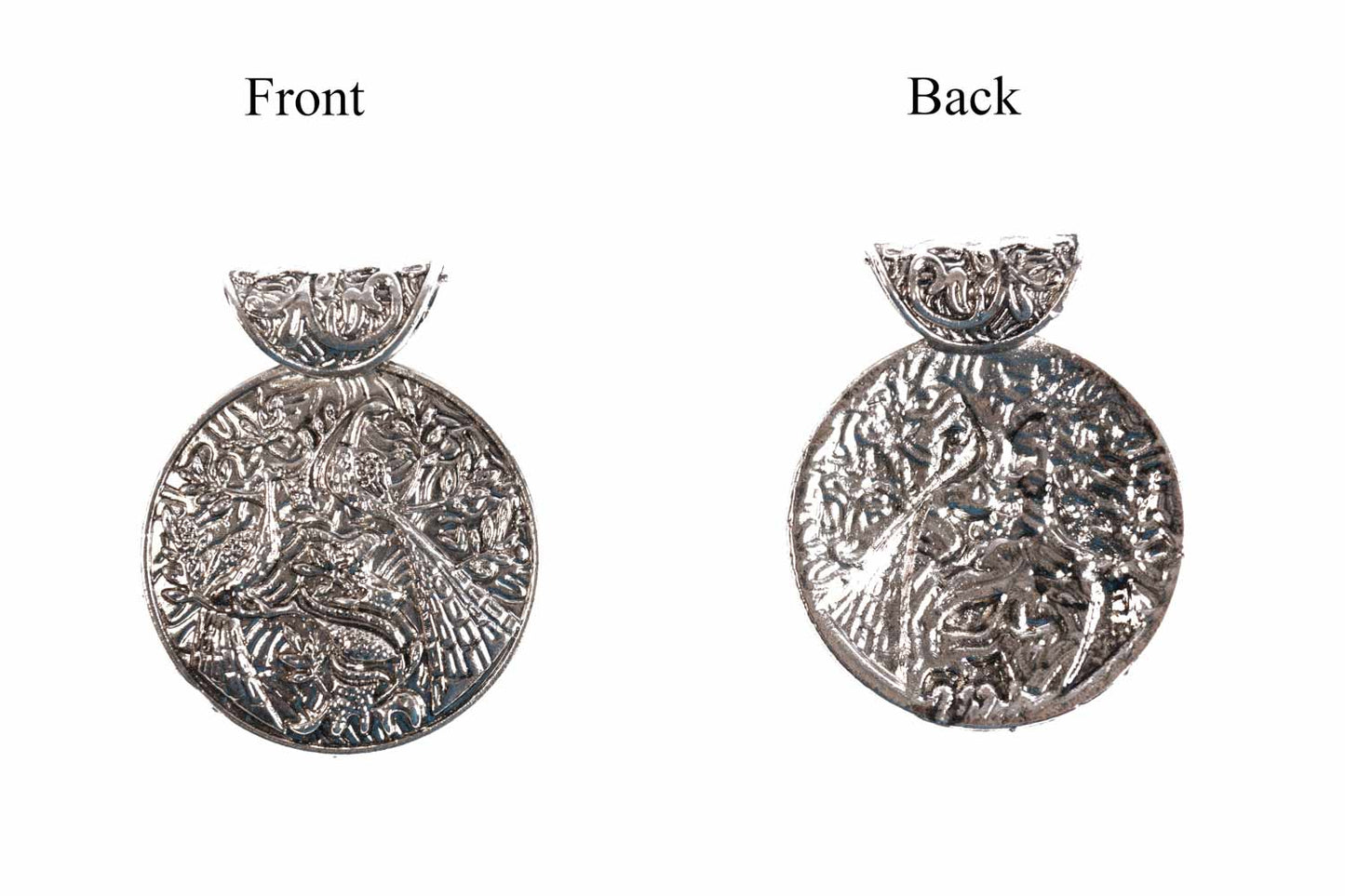 Silver Designer Round Charms Package of 5 Pieces