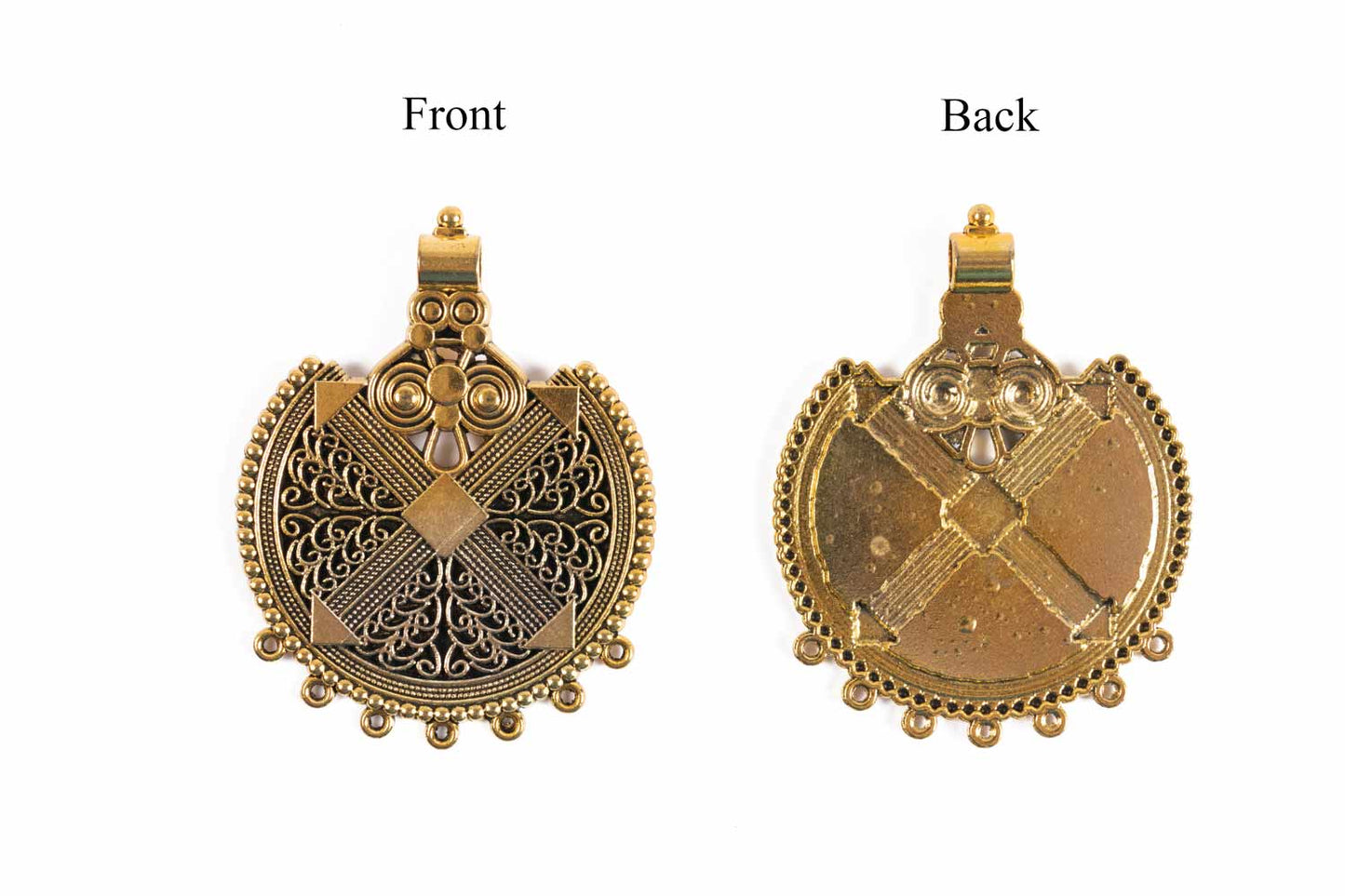 Antique Golden Mehandi Polish Assorted Charms Package of 5 Pieces