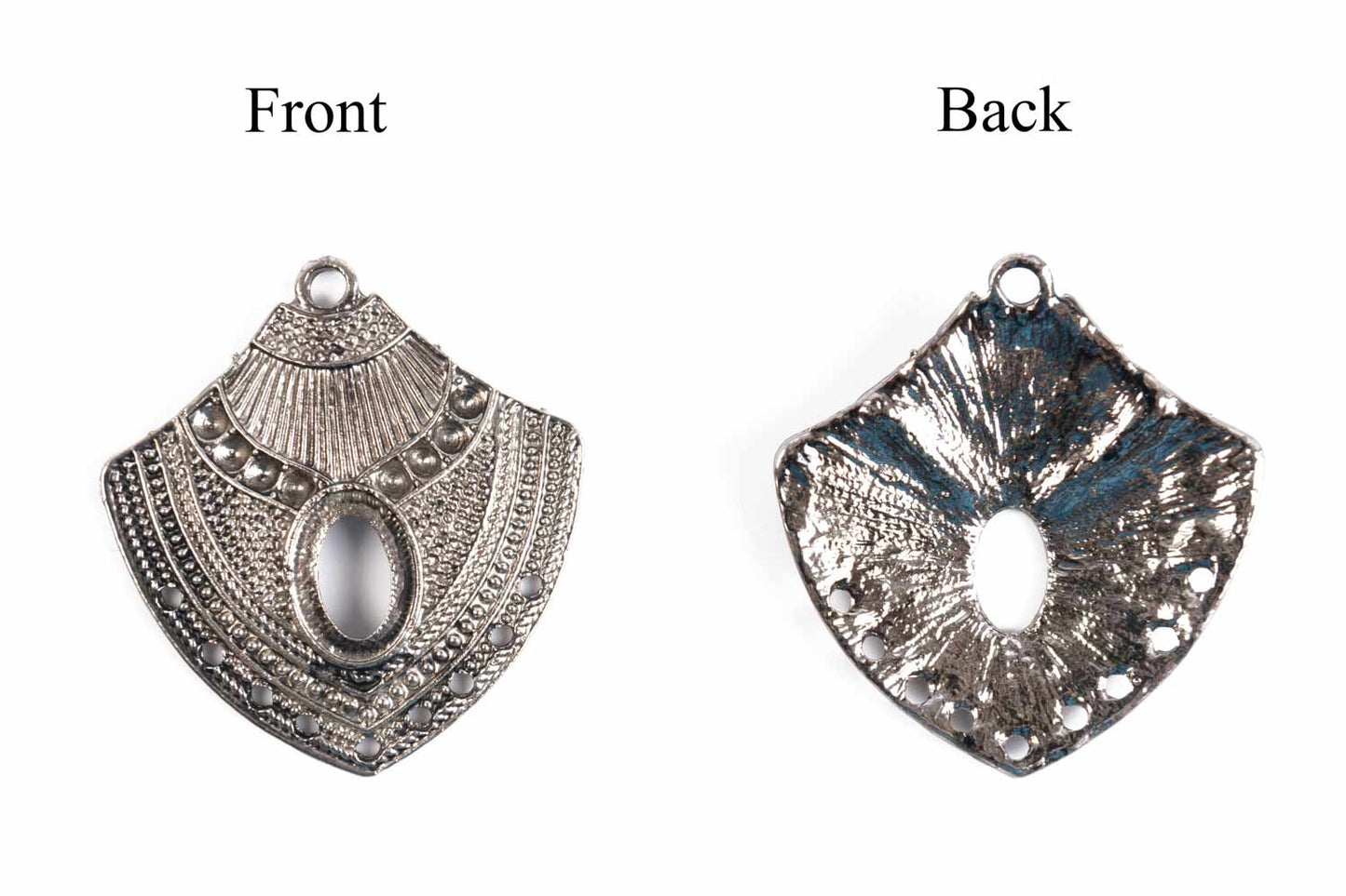Metallic Gray Designer Necklace Charms Package of 5 Pieces