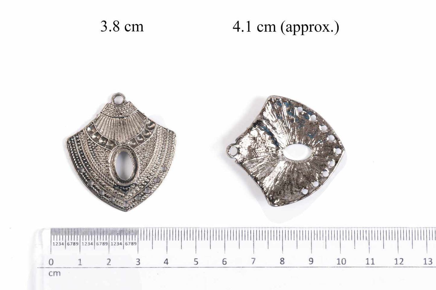 Metallic Gray Designer Necklace Charms Package of 5 Pieces
