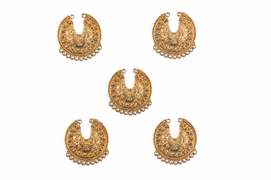 Golden Designer Assorted Charms Package of 5 Pieces