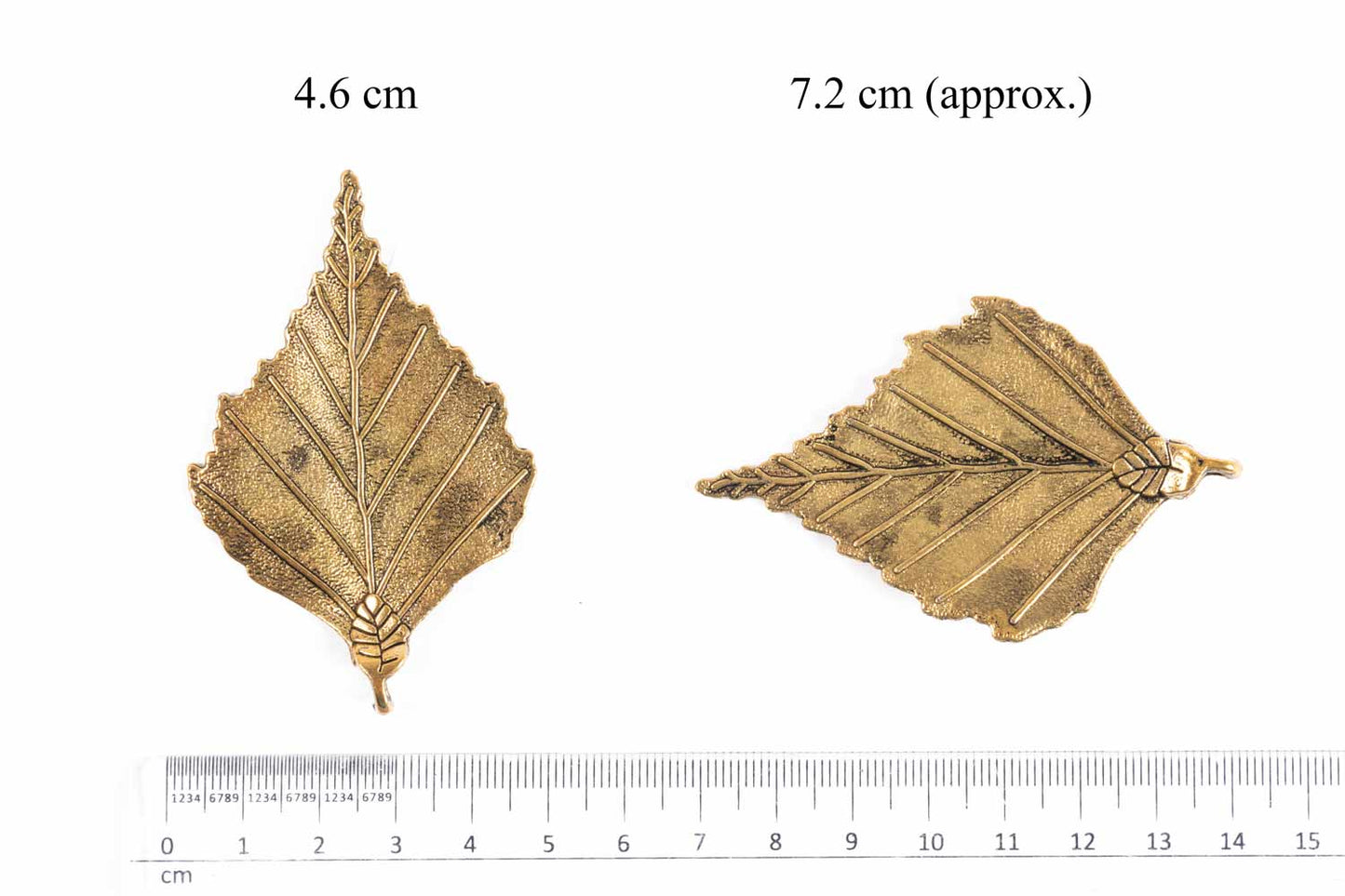 Antique Golden Fancy Leaf Charms Package of 5 Pieces