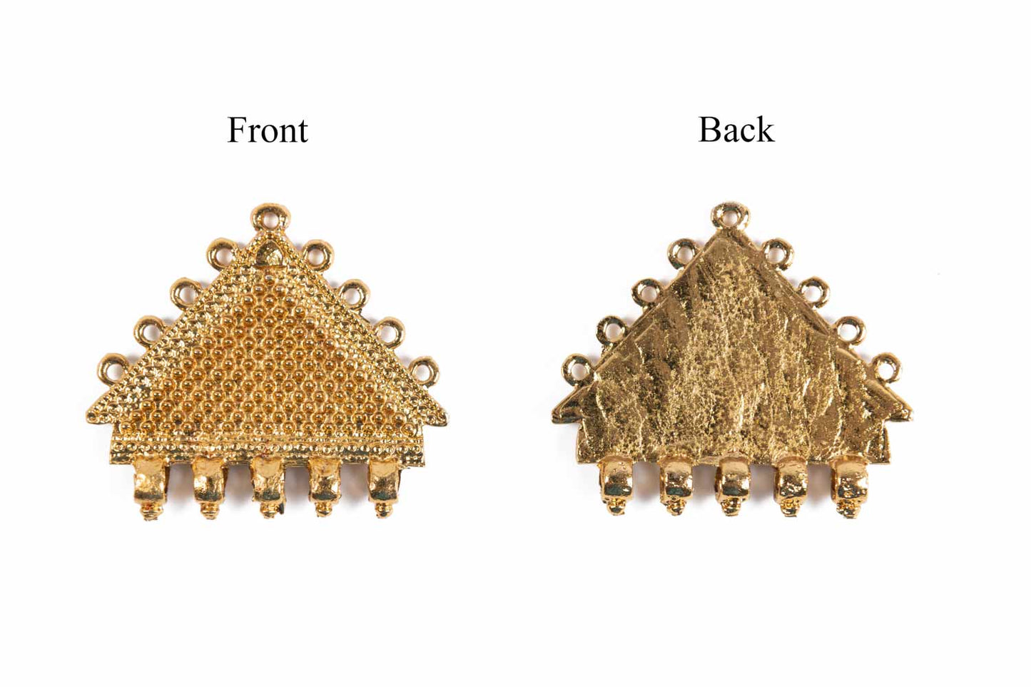 Antique Golden Triangular Charms Pendant Package of 5 Pieces
