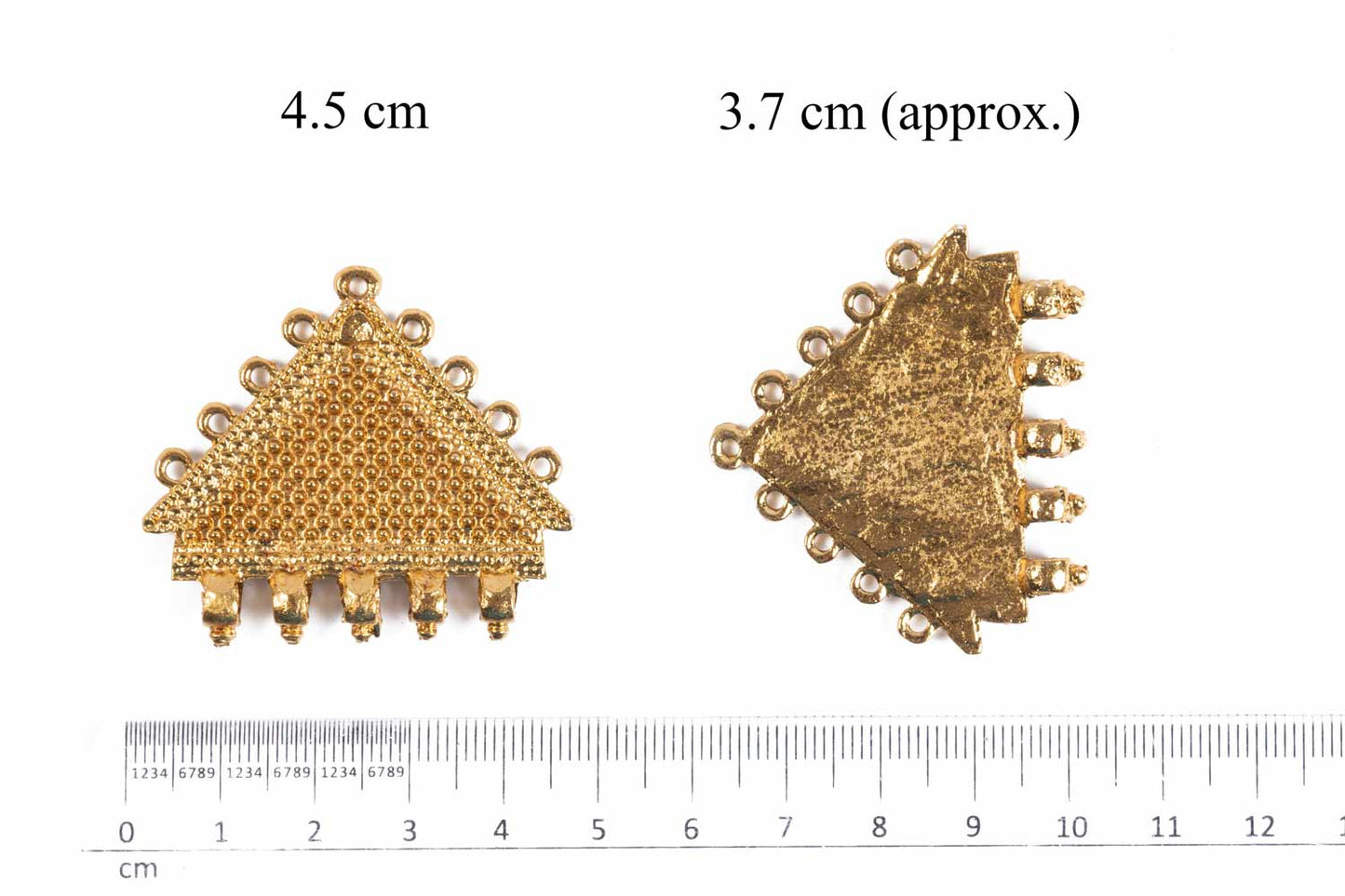Antique Golden Triangular Charms Pendant Package of 5 Pieces