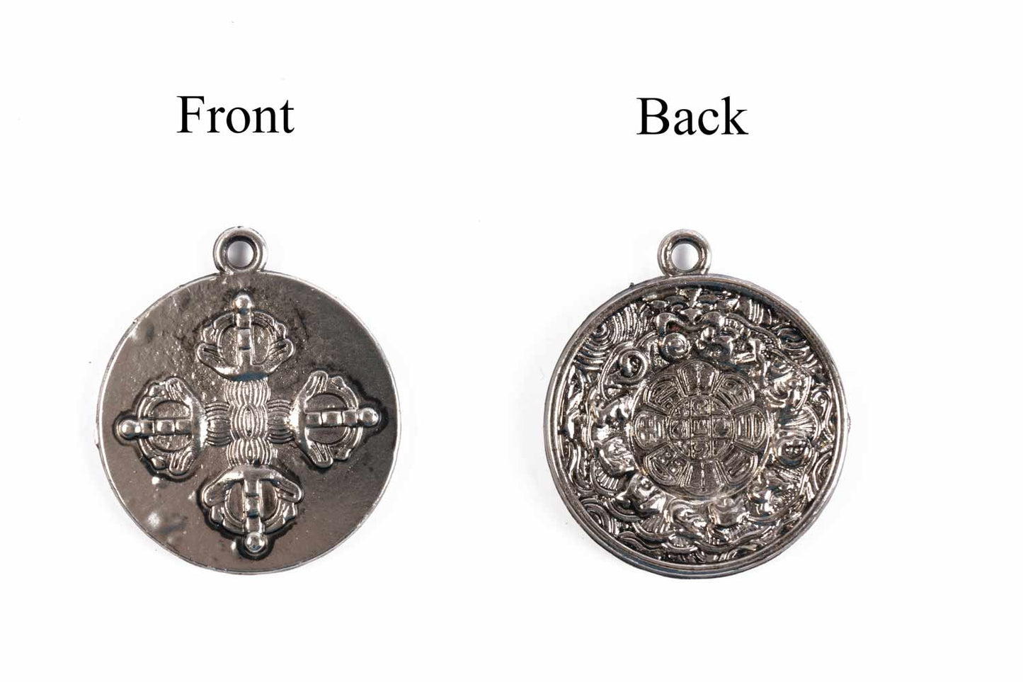 Silver Fancy Round Charms Package of 5 Pieces