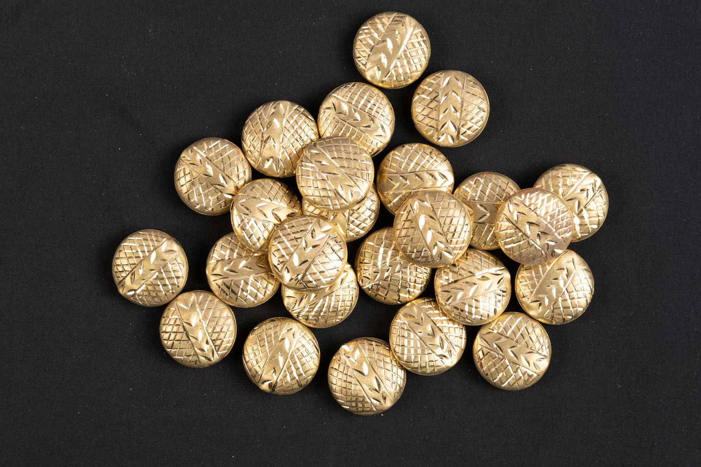 Golden Fancy Round Metal Charms Package of 10 Pieces