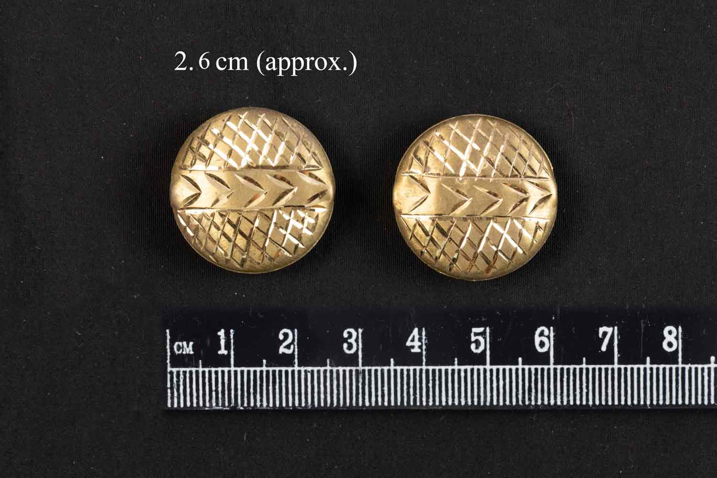 Golden Fancy Round Metal Charms Package of 10 Pieces