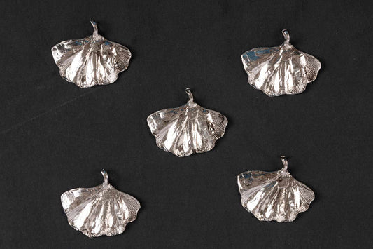 Metallic Gray Assorted Shape Metal Charms Package of 5 Pieces