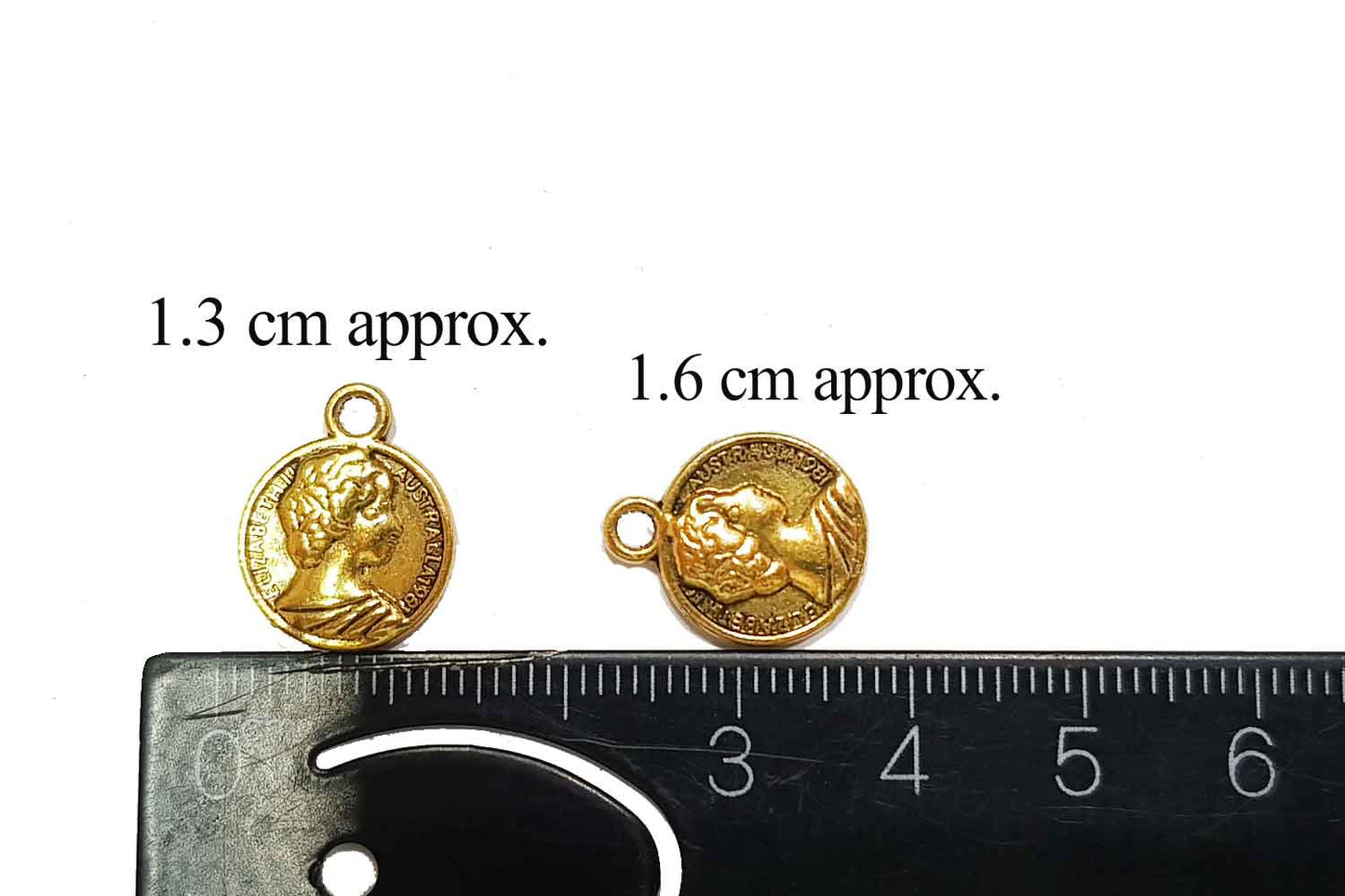 Golden Color Coin Charms Package of 100 grams