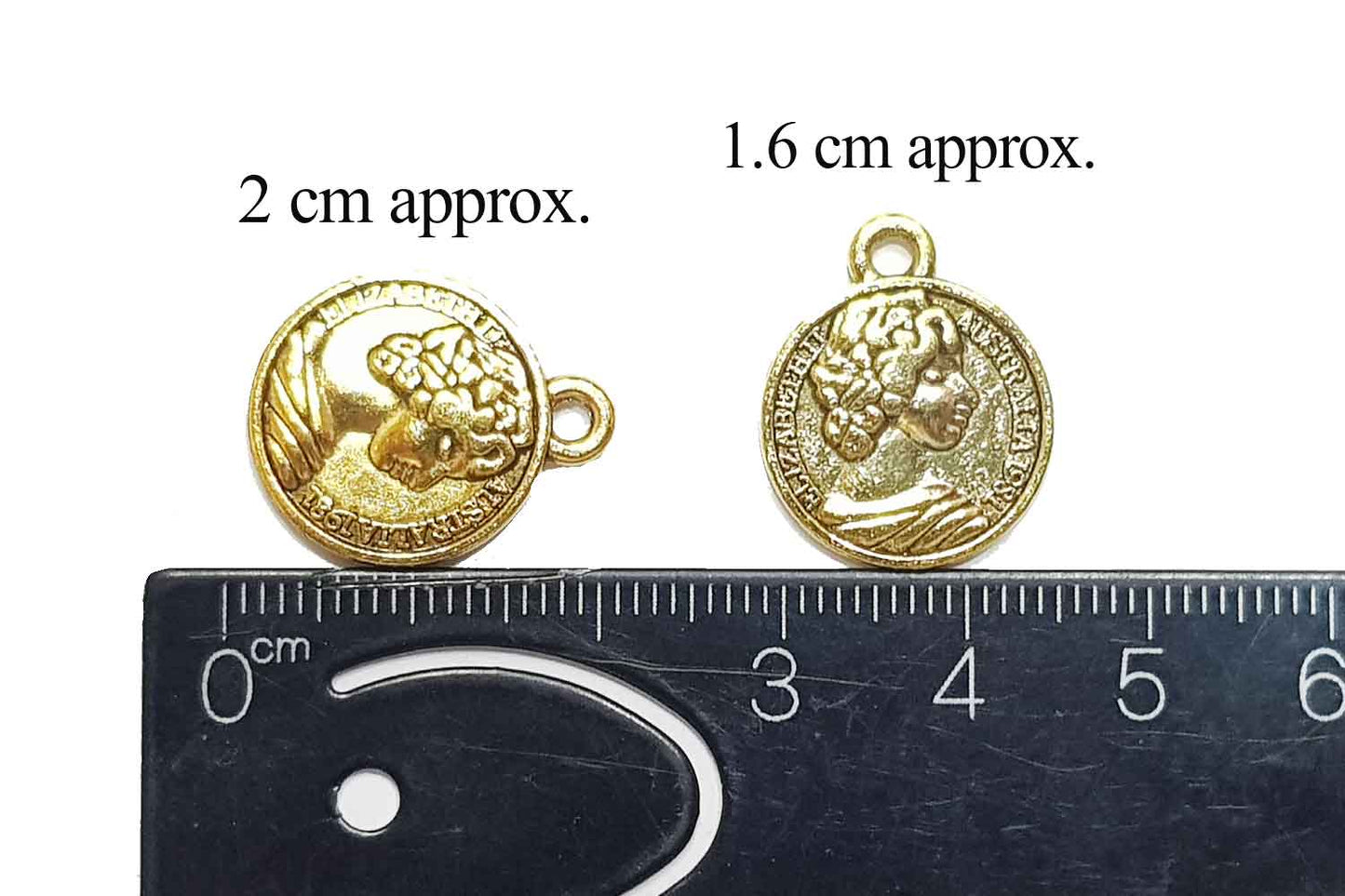 Golden Color Coin Charms Package of 100 grams