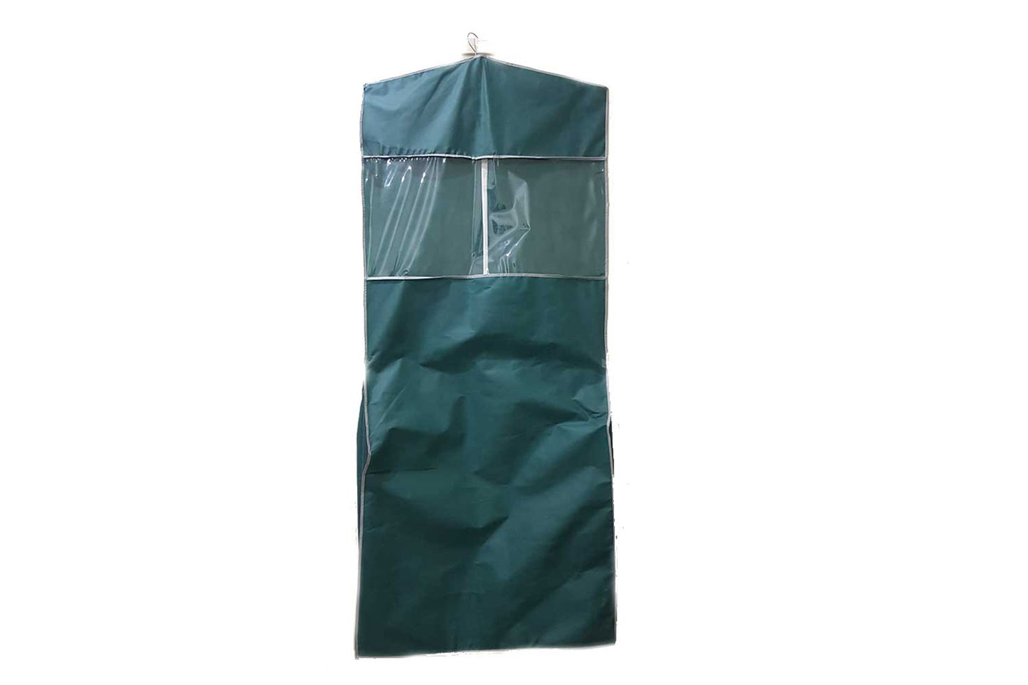 Mohan Shoppe Green Color Non-Woven Wedding Lehenga Gown Long Dress Garment Cover Bags 63" with 12" Gusset with Back Zip pack of 1 piece (Transparent Covering: 12.5 inches approx.)