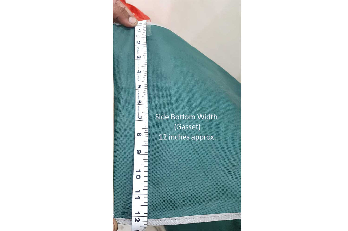 Mohan Shoppe Green Color Non-Woven Wedding Lehenga Gown Long Dress Garment Cover Bags 63" with 12" Gusset with Back Zip pack of 1 piece (Transparent Covering: 12.5 inches approx.)