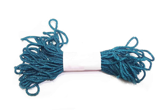 Mohan Shoppe Twisted Cotton Dori/Cord for Decorating Dresses and lehengas etc. Package of 1 Skein (10 Meter Approx.) (Blue)