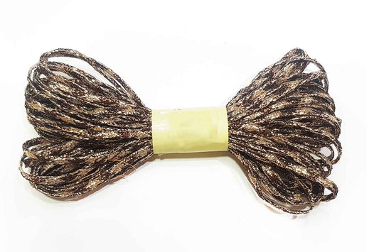Mohan Shoppe Copper Color Silk and Polyester Yarn Dori/Cord for Decorating Dresses and lehengas etc. Package of 2 Skein (1 Skein = 10 Meter Approx.)