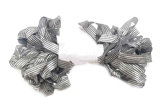 Mohan Shoppe Black Grey Polyester Material Dori/Cord for Decorating Dresses and lehengas etc. Package of 2 Skein (1 Skein = 10 Meter Approx.)