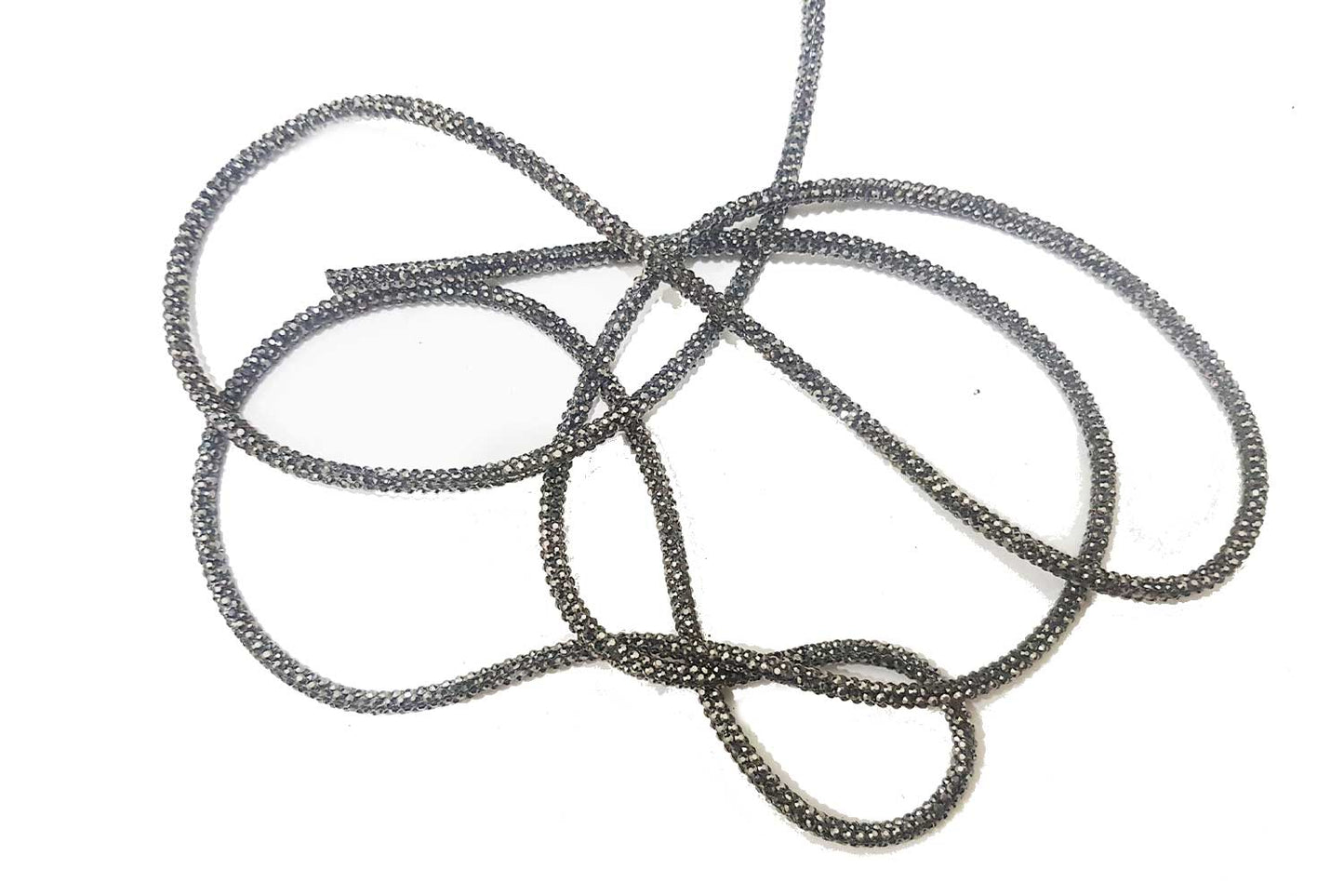 Mohan Shoppe Crystal Rhinestone Shiny Glitter Rope Chain String Rhinestone Cord Trim Package of  1 Meter