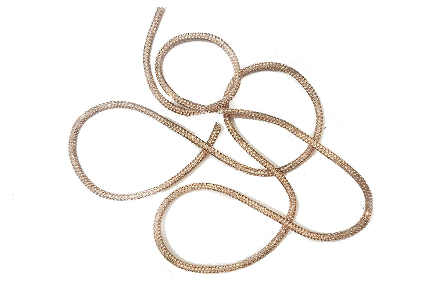 Mohan Shoppe Crystal Rhinestone Shiny Glitter Rope Chain String Rhinestone Cord Trim Package of  1 Meter