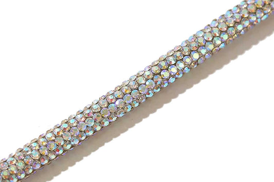 Mohan Shoppe Crystal Rhinestone Shiny Glitter Rope Chain String Rhinestone Cord Trim Package of  1 Meter
