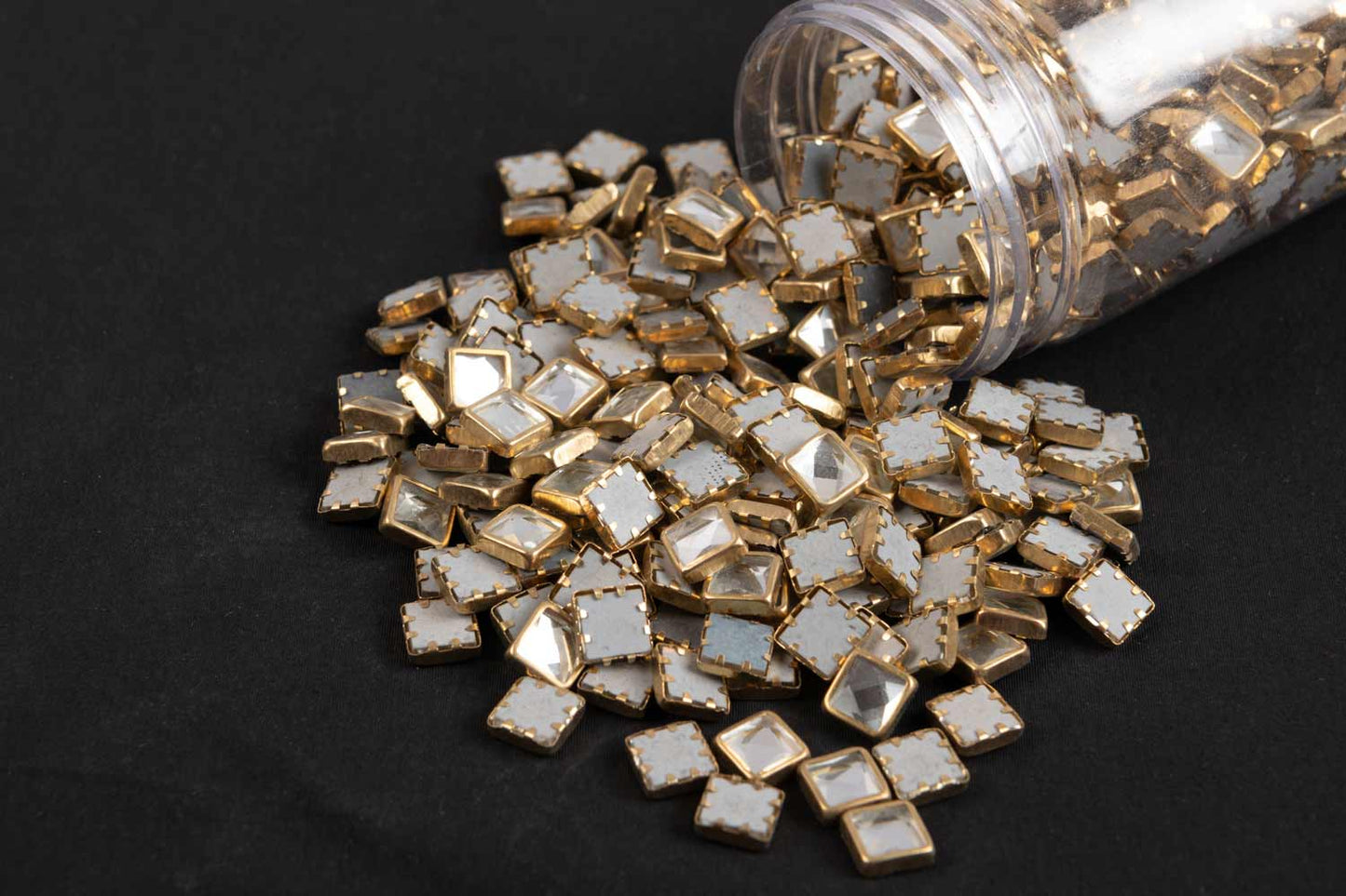 Mohan Shoppe Square Gluefix Resin Stones Used in a Flowerpot, Saree, Dress etc. Size- 8 mm Approx. Package of 100 Grams