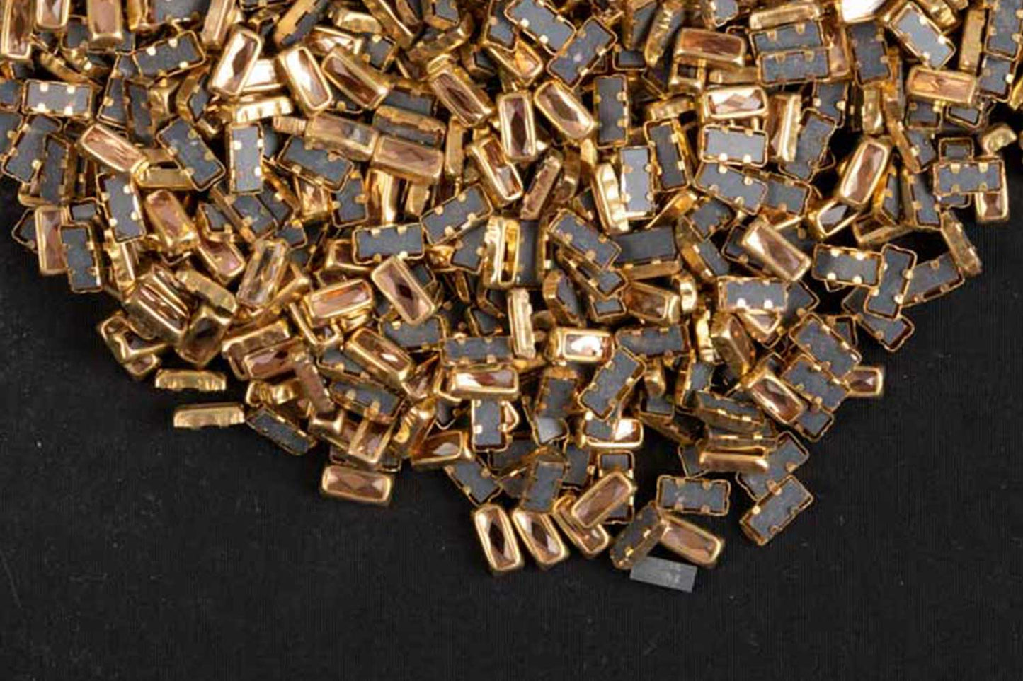 Mohan Shoppe Copper Rectangular Gluefix Resin Stones Used in a Flower Pot, Saree, Dress, Gown Size- 8 x 4 mm Approx.,Package of 100 Grams