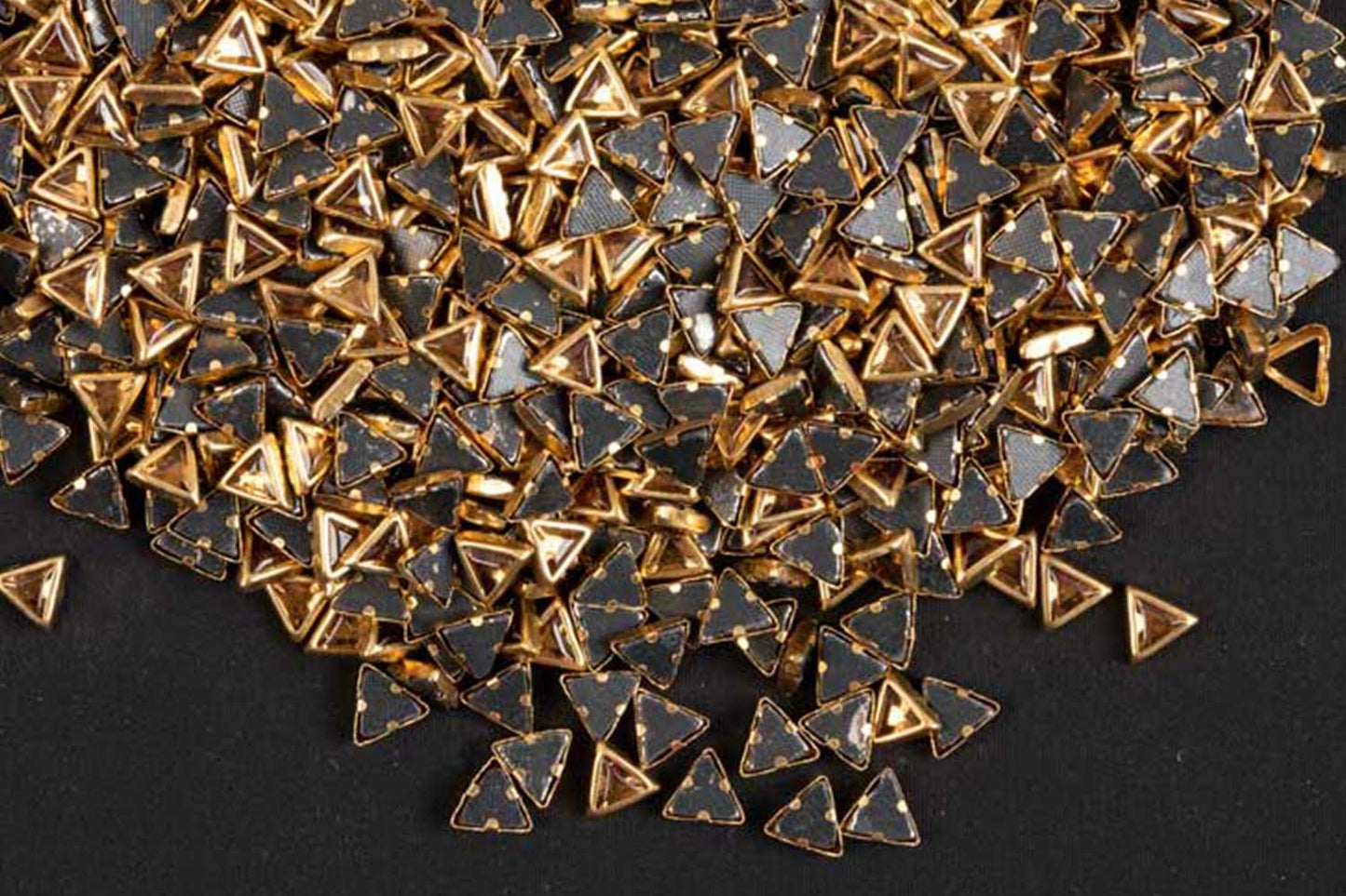 Mohan Shoppe Triangular Hotfix Resin Stones for Art and Craft with Fabric Size- 7 mm Approx.,Package of 100 Grams