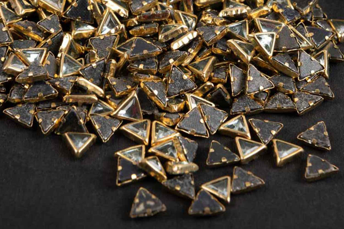 Mohan Shoppe Triangular Hotfix Resin Stones for Art and Craft with Fabric Size- 7 mm Approx.,Package of 100 Grams