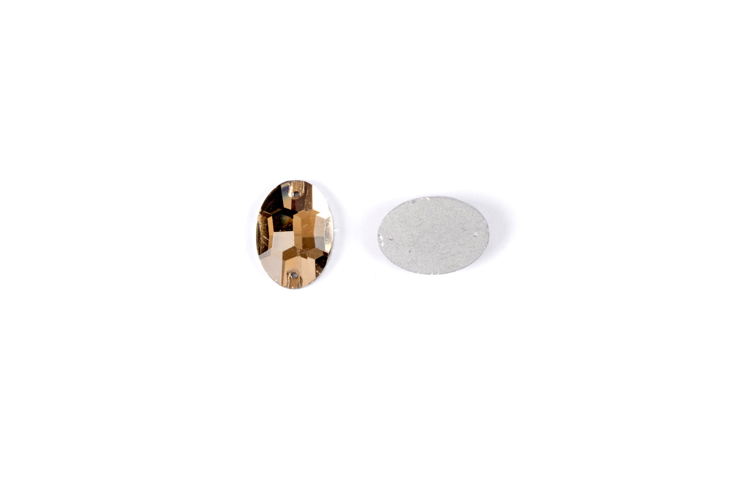 Mohan Shoppe Golden Oval Glass Stone Package of 25 Pieces